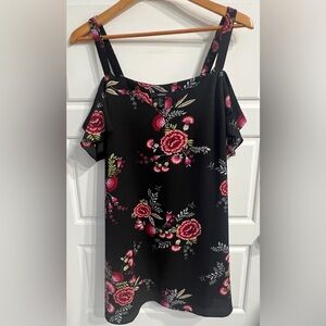 Forever 21 Black Sleeveless Ruffled Blouse